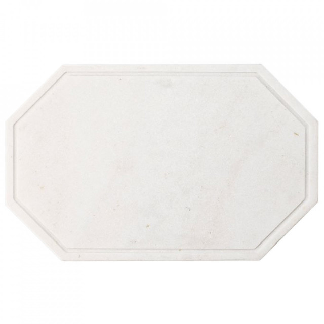 Tocator octagonal alb din marmura 25x40 cm Wonder Bolia