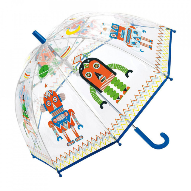Umbrela multicolora din plastic Robots Djeco