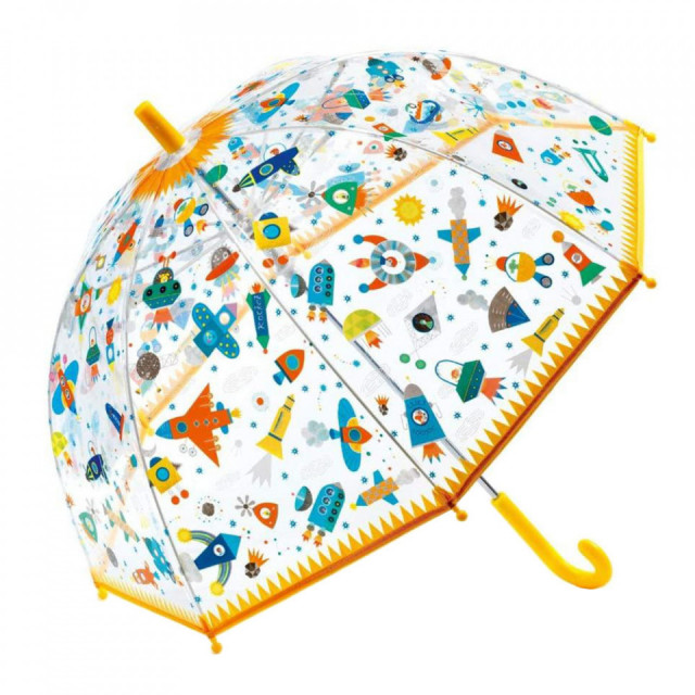 Umbrela multicolora din plastic Space Djeco