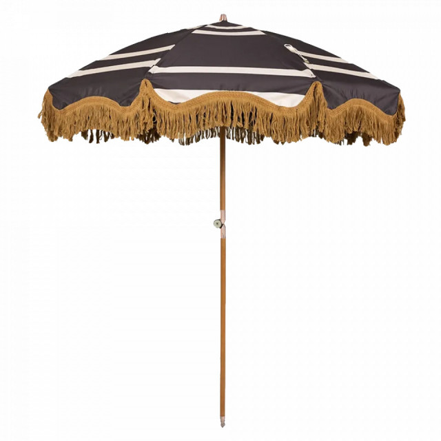 Umbrela pentru plaja maro/bej din poliester si lemn Natural Beauty HK Living
