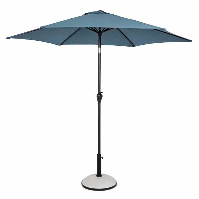Umbrela soare albastra din poliester si aluminiu Kalife Tilt Bizzotto