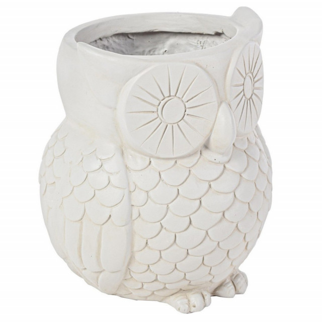 Vaza decorativa pentru exterior crem din ceramica 31 cm Owl Bizzotto