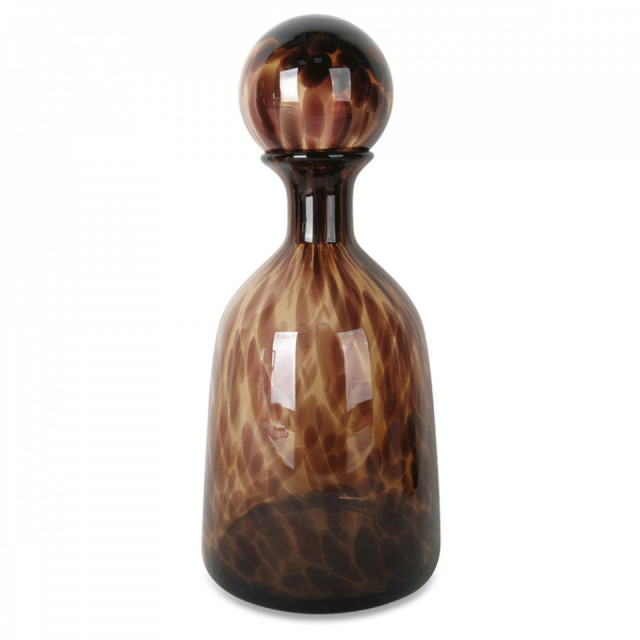 Vaza maro chihlimbar din sticla 33 cm Bottle Leopard The Home Collection
