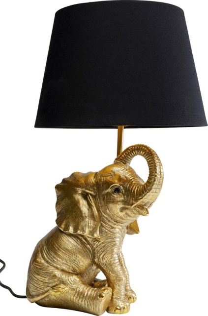 Veioza aurie/neagra din metal 48 cm Happy Elephant Kare