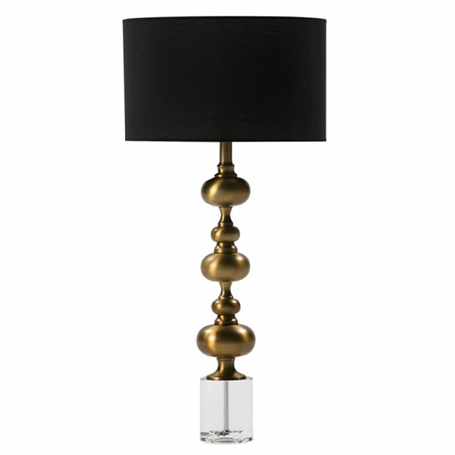 Veioza neagra/aurie din plexiglas si metal 65 cm Luk Thai Natura