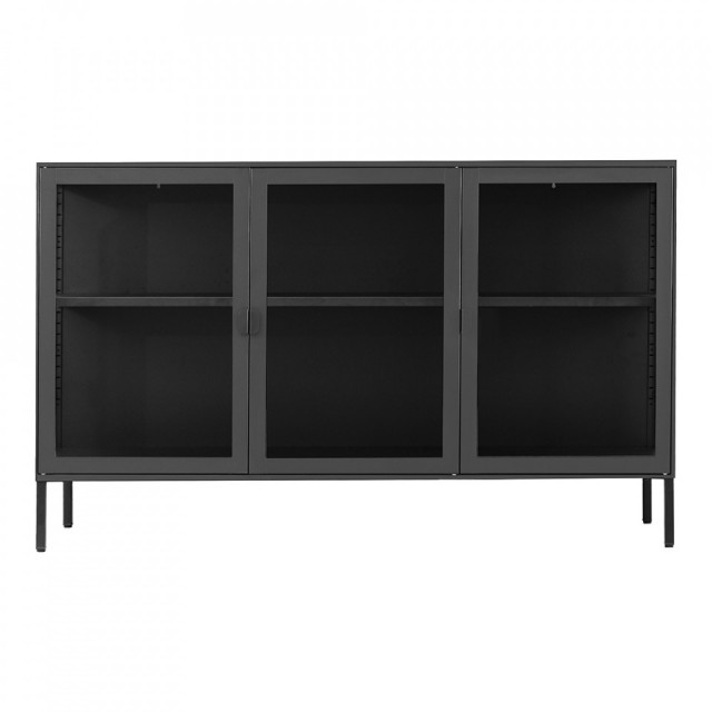 Vitrina neagra din sticla si otel 85 cm Brisbane House Nordic