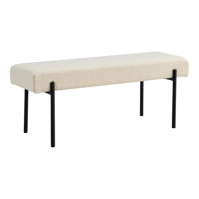 Bancheta alba din textil 100 cm Swindon Boucle House Nordic