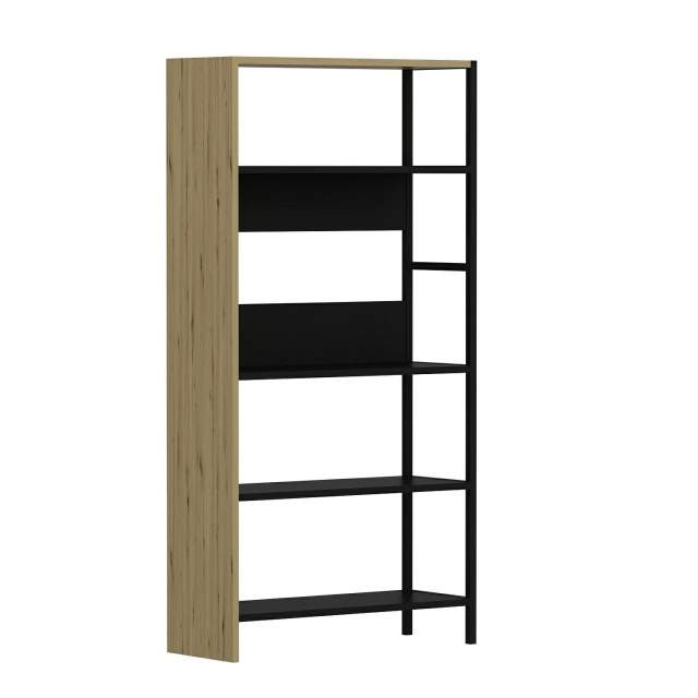 Biblioteca maro/gri din lemn 120 cm Tiran The Home Collection