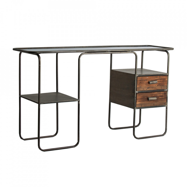 Birou maro/negru din metal 40x140 cm Blesa Vical Home