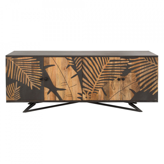 Bufet inferior maro/gri antracit din lemn 175 cm Tropical The Home Collection
