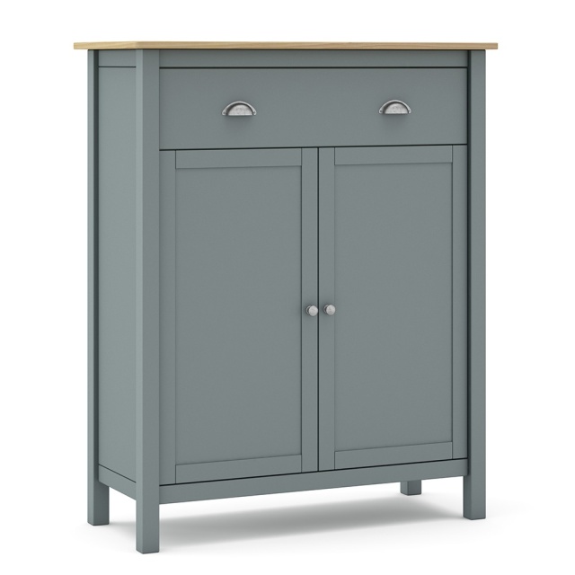 Bufet inferior maro/verde khaki din lemn 90 cm Misti The Home Collection