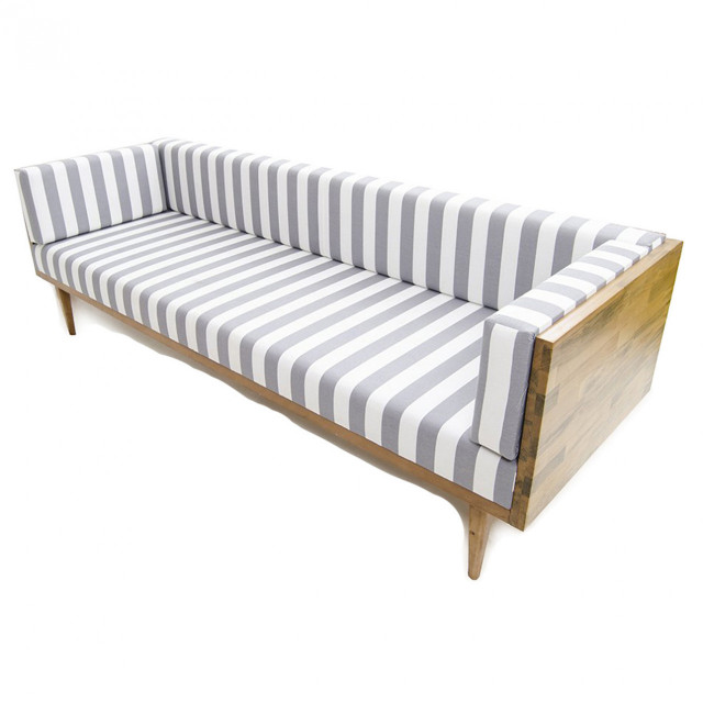 Canapea alba/gri din lemn pentru 3 persoane Cocos L The Home Collection