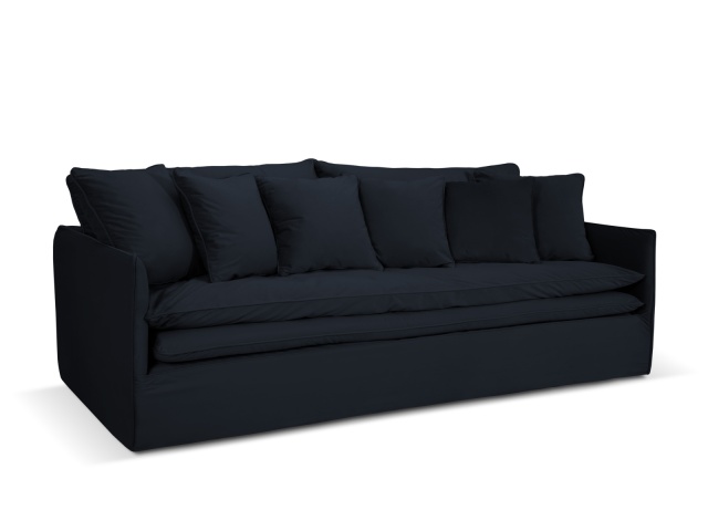 Canapea albastru inchis din catifea pentru 4 persoane Boho Blu Besolux