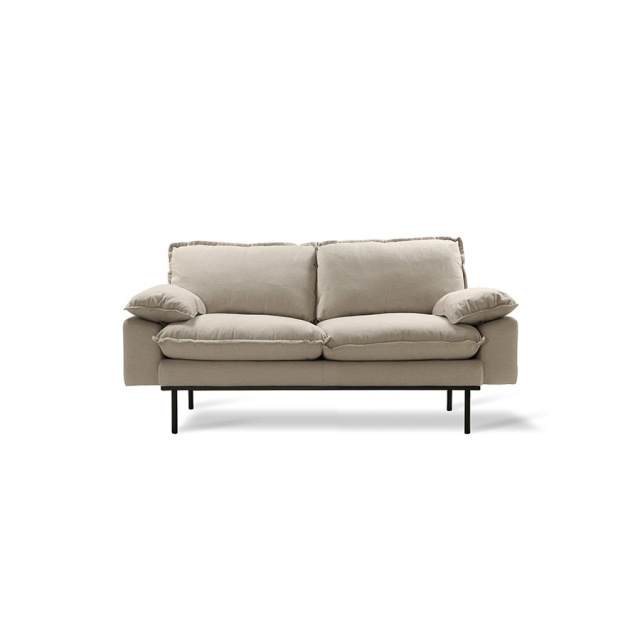 Canapea bej din textil pentru 2 persoane Retro Sofa II HKliving
