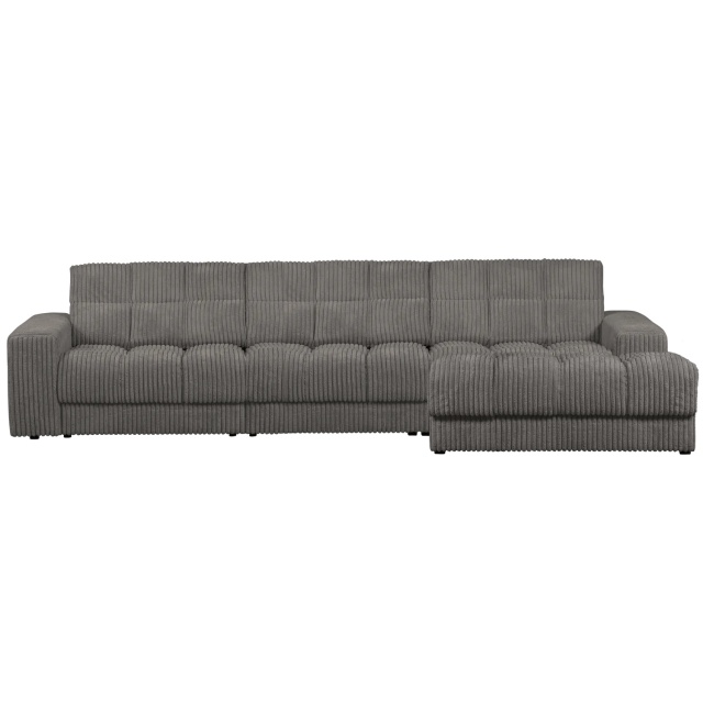 Canapea cu colt gri terrazzo din textil 316 cm Second Date Rib Ferra Right Woood
