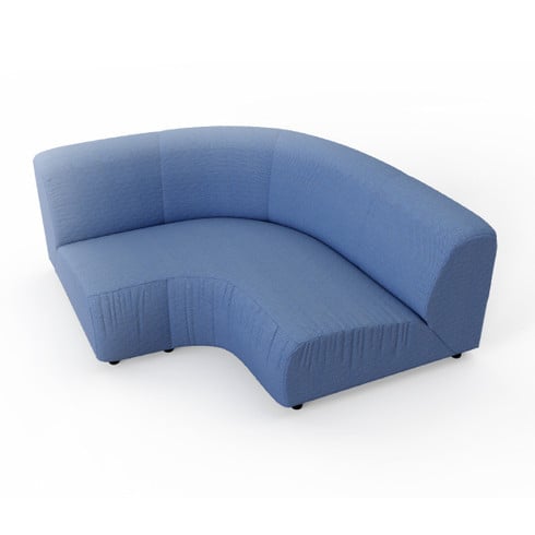 Canapea cu colt modulara albastru inchis din material textil si lemn 167 cm Lindau Round Pols Potten