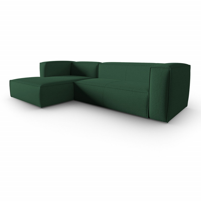 Canapea cu colt verde din textil pentru 4 persoane Mackay Left Besolux