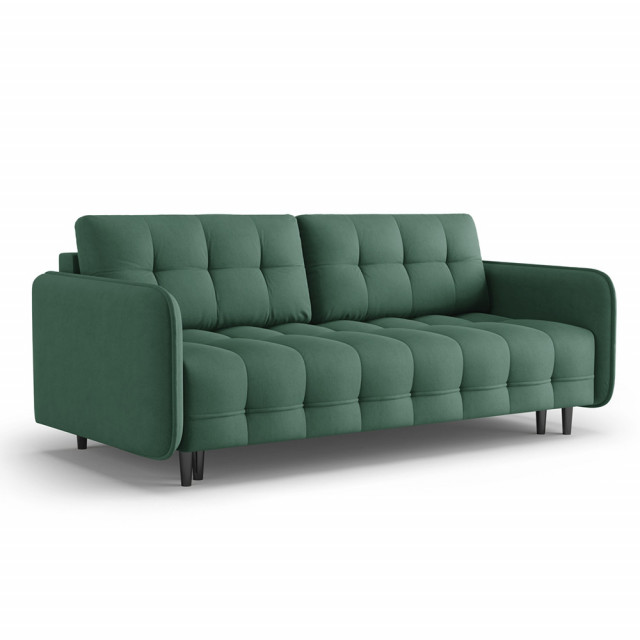 Canapea extensibila verde/neagra din textil pentru 3 persoane Scaleta Besolux
