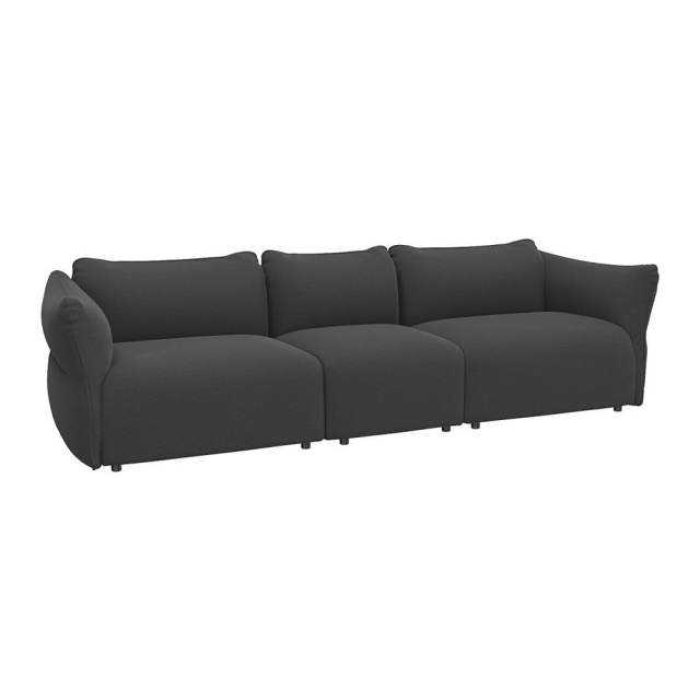 Canapea gri din textil pentru 4 persoane Melfi Flexlux