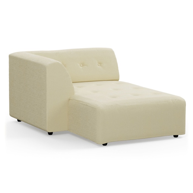 Canapea modulara galbena din textil 160 cm Vint Corduroy Divan Left HKliving