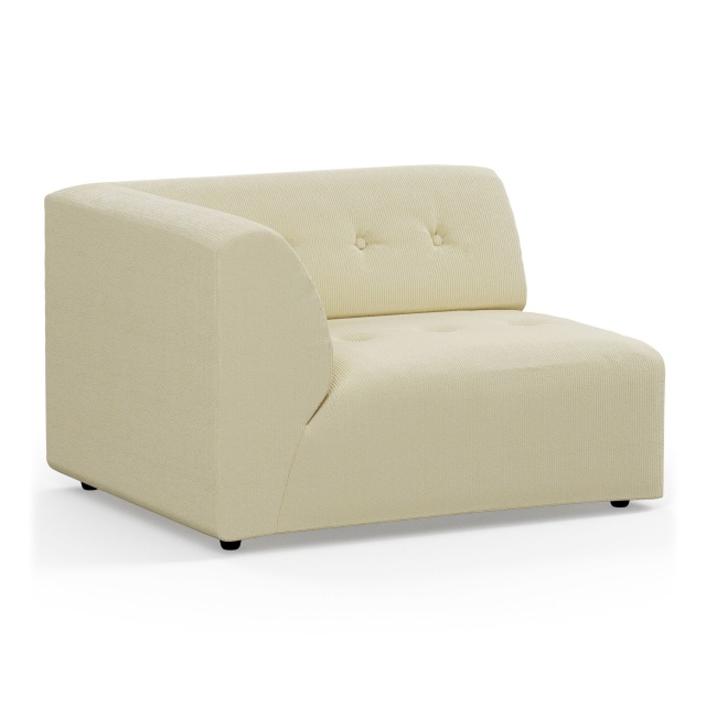 Canapea modulara galbena din textil pentru 1,5 persoane Vint Corduroy Left HKliving