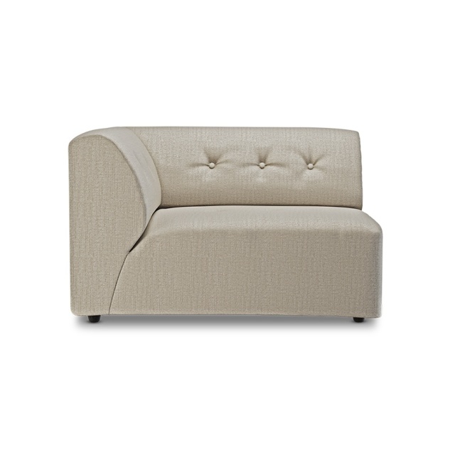 Canapea modulara ivorie din textil 118 cm Vint Pure Left HKliving