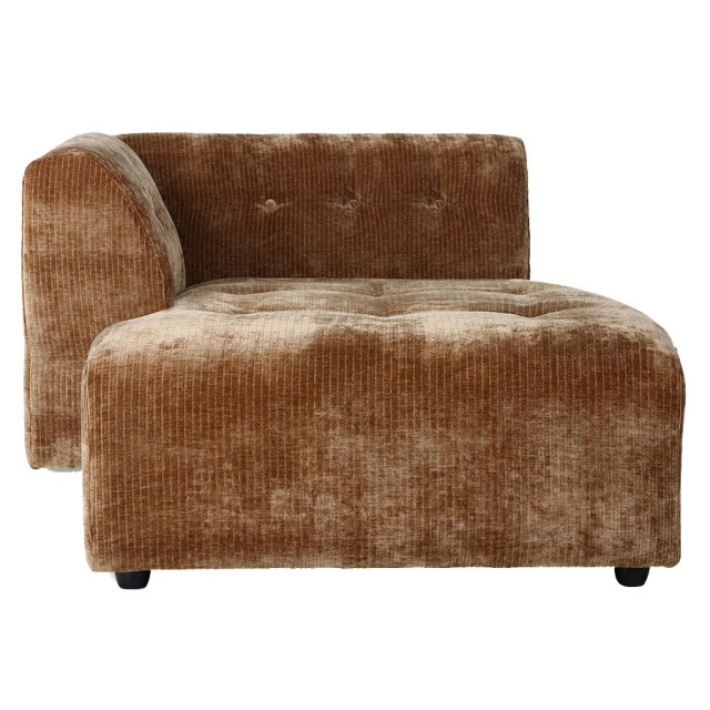 Canapea modulara maro din catifea 160 cm Vint Left Corduroy HKliving