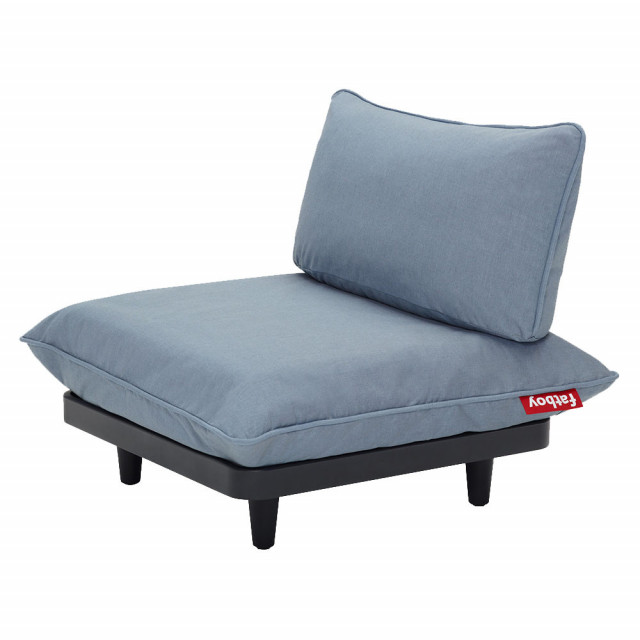Canapea modulara pentru exterior albastra din olefina si otel 90 cm Paletti Fatboy
