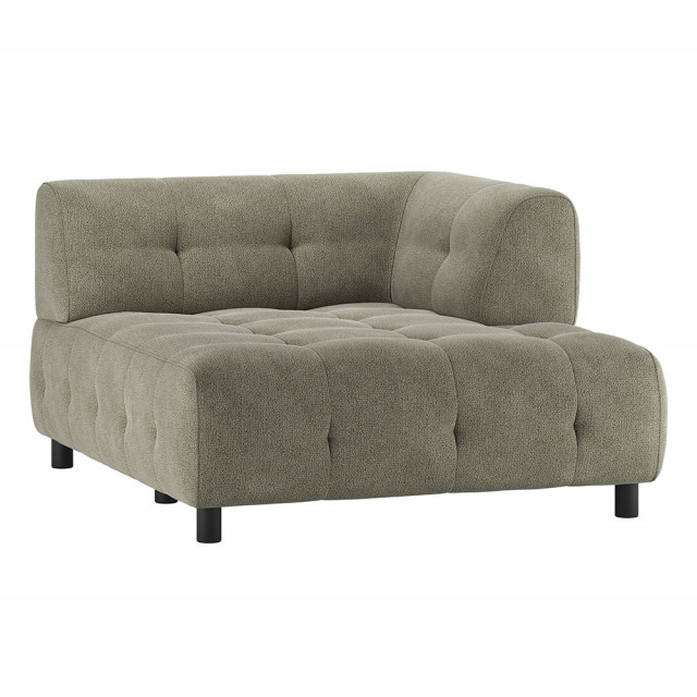 Canapea modulara verde din textil pentru 1,5 persoane Louis Chaise Chenille Right Woood