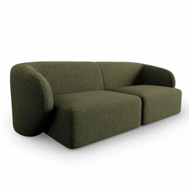 Canapea modulara verde din textil si lemn de pin pentru 2 persoane Shane Style Besolux