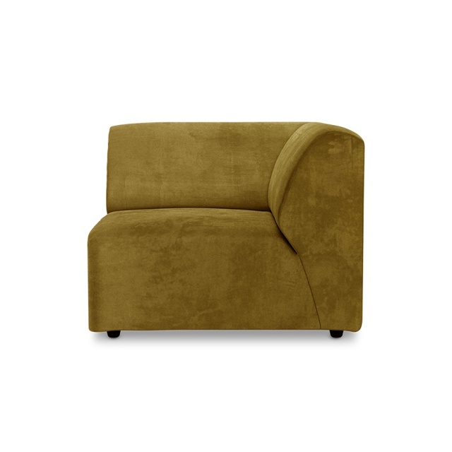 Canapea modulara verde oliv din catifea 94 cm Jax Right HKliving
