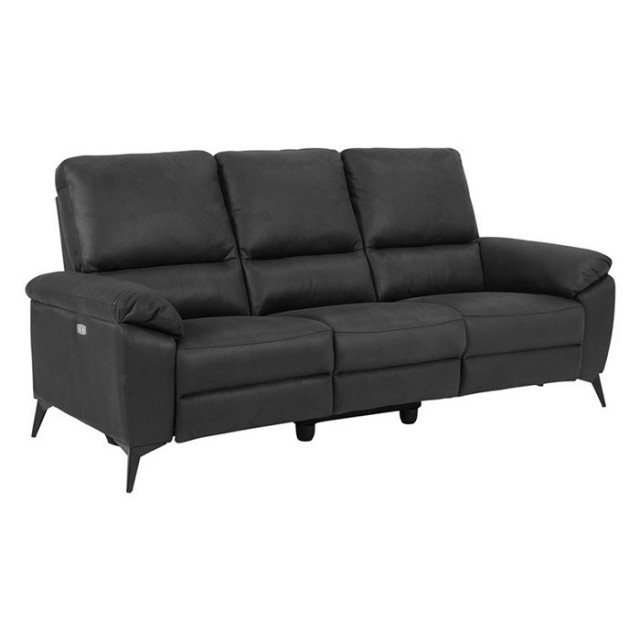 Canapea recliner gri inchis/neagra din textil pentru 3 persoane Rana Actona Company