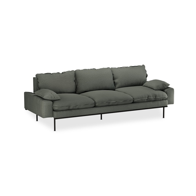 Canapea verde army din bumbac pentru 4 persoane Retro Wander HKliving