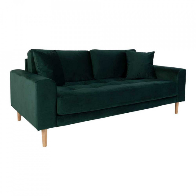 Canapea verde din catifea pentru 2,5 persoane Lido House Nordic