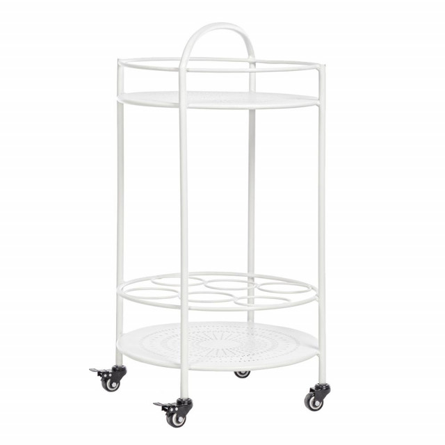 Carucior pentru exterior alb din metal Burton Bizzotto