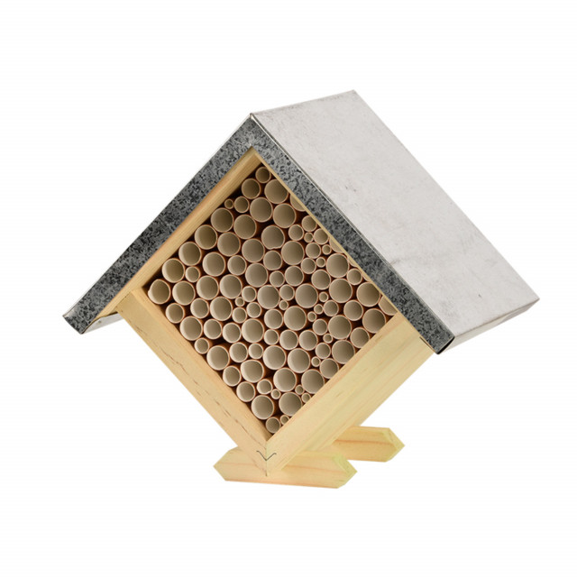 Casa pentru albine maro din lemn de pin si zinc Bee Square Esschert Design