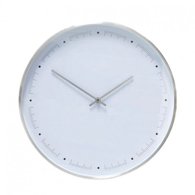 Ceas de perete rotund alb/argintiu din metal 40 cm Time Hubsch