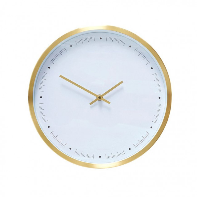 Ceas de perete rotund alb/auriu din metal 30 cm Doris Hubsch