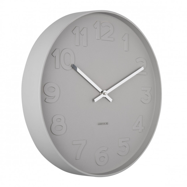 Ceas de perete rotund gri din metal 38 cm Doral Present Time