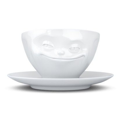 Ceasca din portelan pentru ceai si cafea "grinning" alb Tassen