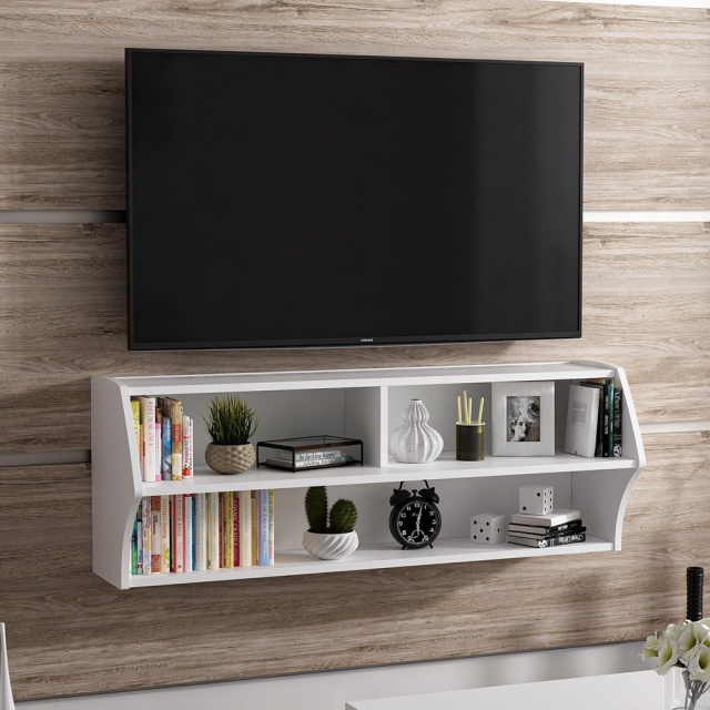 Comoda TV alba din lemn 124 cm Sofya The Home Collection