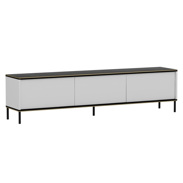 Comoda TV alba/neagra din lemn 180 cm Imaj The Home Collection