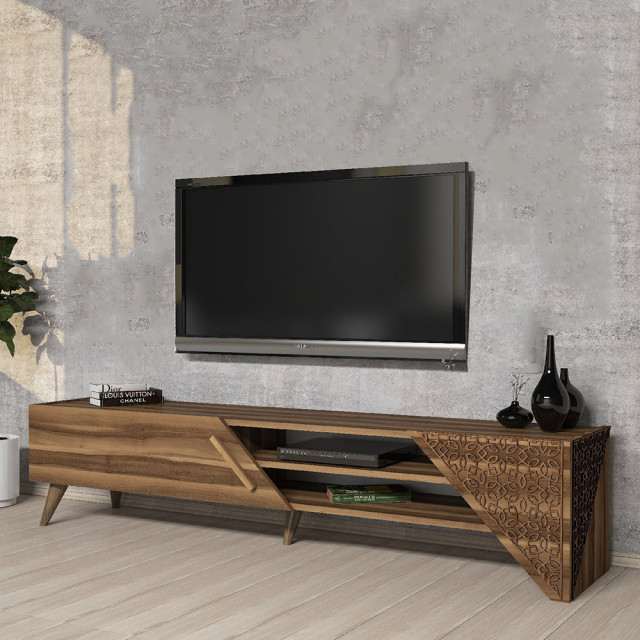 Comoda TV maro din lemn 180 cm Beril The Home Collection