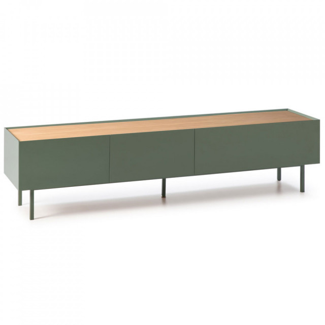 Comoda TV verde/maro din lemn 180 cm Arista Teulat