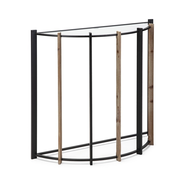 Consola neagra/ maro din metal 81 cm Terry Thai Natura