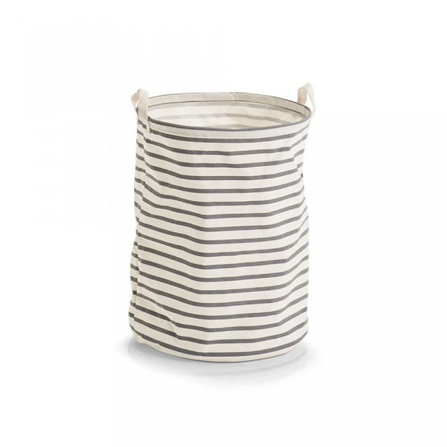 Cos de rufe crem/gri din panza 38x48 cm Laundry Collector Stripes Zeller