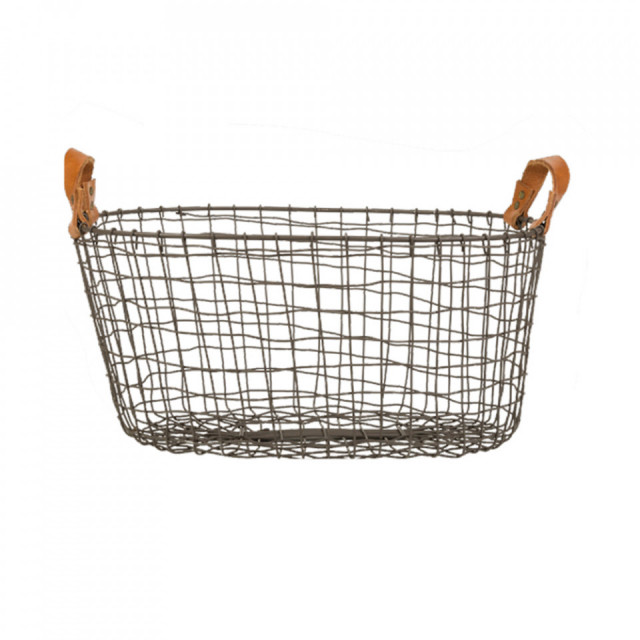 Cos depozitare din fier si piele Harvey Marl LifeStyle Home Collection
