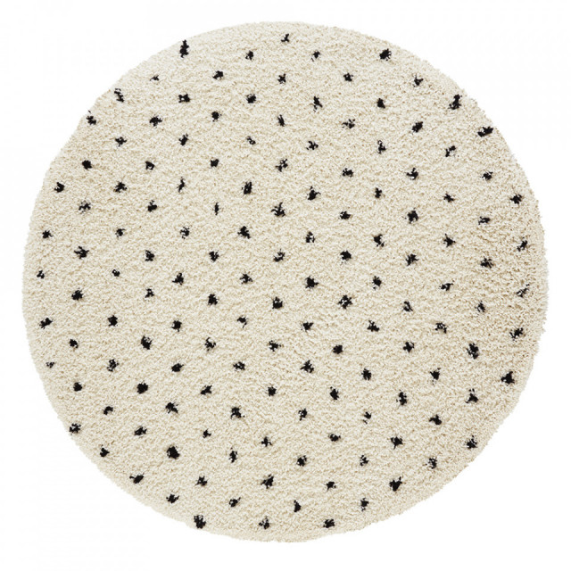Covor crem/negru din polipropilena 160 cm Soft Dots The Home Collection