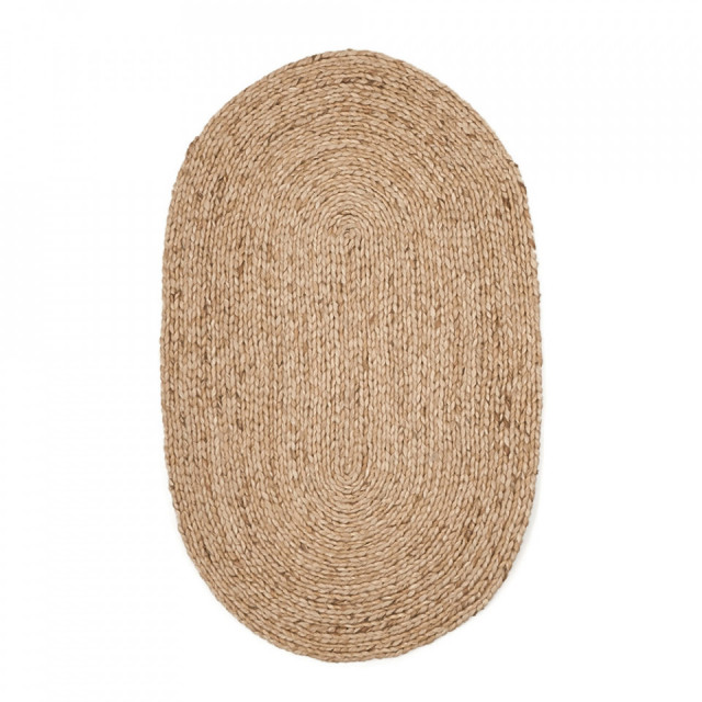 Covor maro din iuta 50x80 cm Doraldina Oval Kave Home