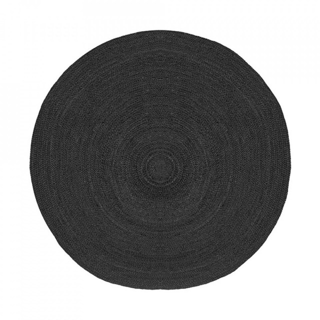 Covor negru din iuta 180 cm Jute LABEL51